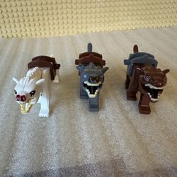 Brown Wolf, White Wolf, Gray Wolf, Warg Jungle, Zoo lot of 3