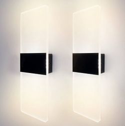 2 Pack LED 12V RV Modern Acrylic Wall Sconce Lighting with On&Off Switch 12Volt