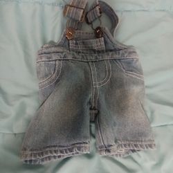 Build A Bear Blue Denim Overalls Clothes 