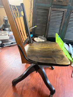 Vintage wooden swivel chair