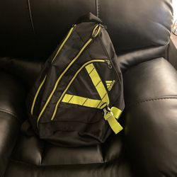 adidas Rydell Sling Backpack, Black/Solar Yellow, 20 x 14 x 8-Inch