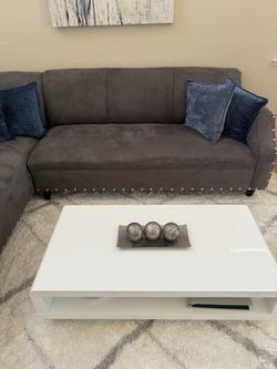 Grey Sectional with Table