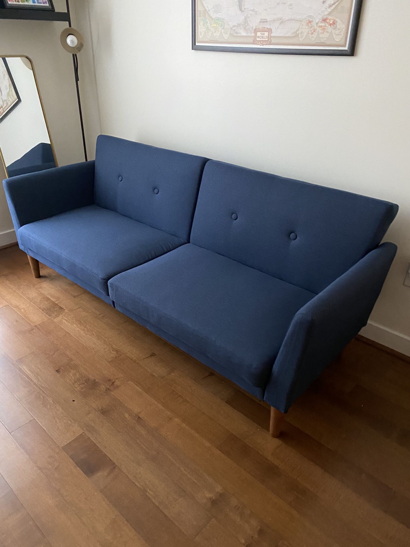 Mid-Century Modern Sofa (Navy Blue)