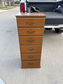 vintage tall 6-drawer wood-grain lingerie chest