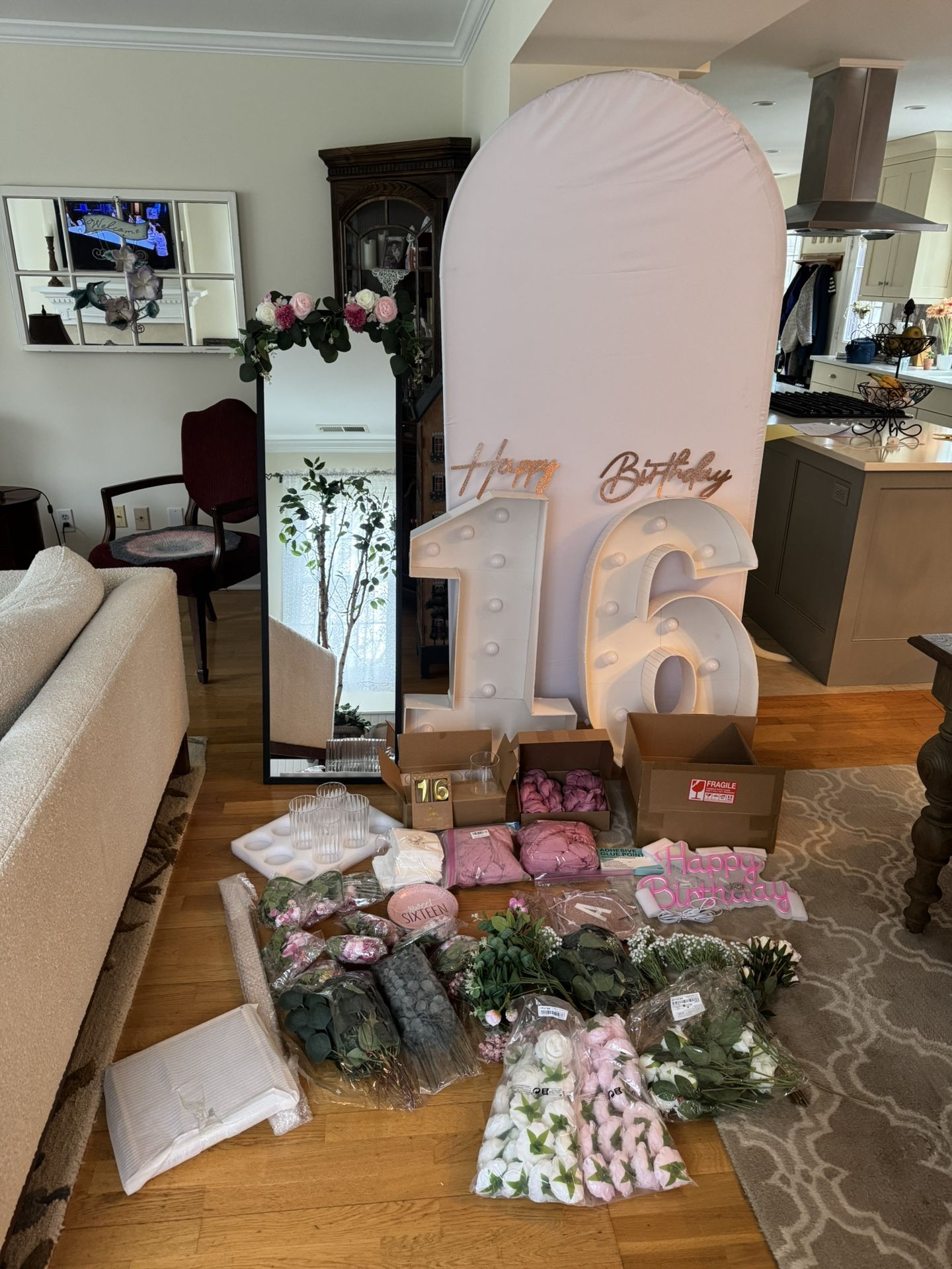 TIK TOK SWEET 16 WEDDING BIRTHDAY PARTY DECORATIONS DECOR Signs Mirror Flowers Vases Candle Holders Runners Cake Table Arch