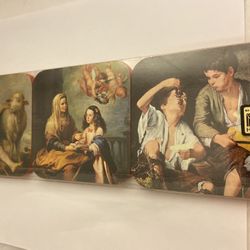 Vintage  Classic Art Coasters Made in Spain Set of 6 Picture Coasters  Almost 3 3/4 x 3 3/4”  MH HEMA S/A 