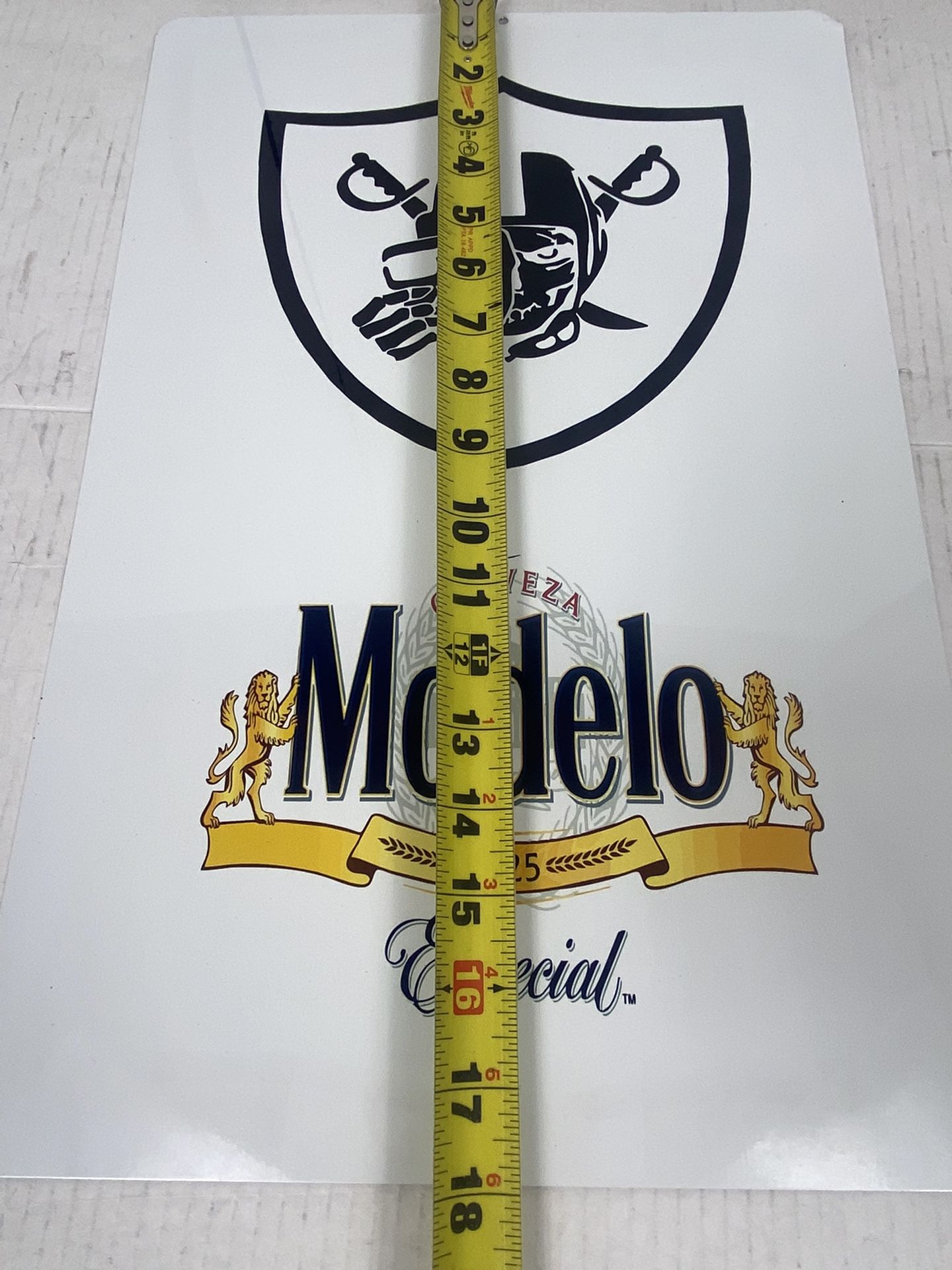 RAIDERS MODELO LED NEON WHITE LIGHT SIGN 8x12 for Sale in Whittier