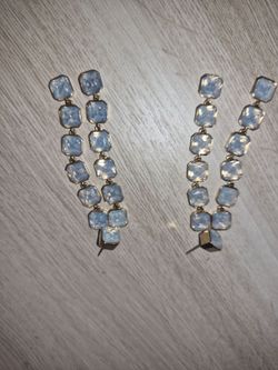 Long Drop Crystal Stone Earrings