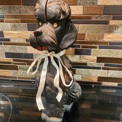 Antique Poodle 1940s Cast Iron Coin Bank