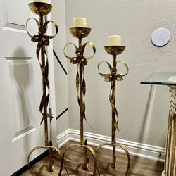 Set Of 3 Floor Candle Holder 