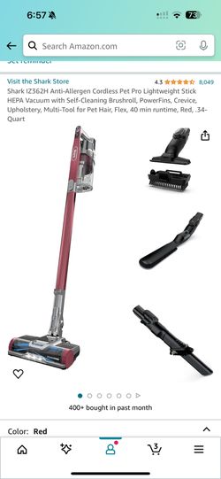 Shark Red Cordless Vaccume