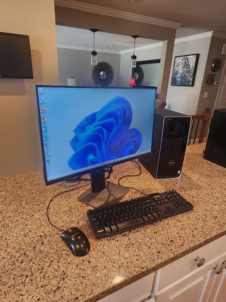 Complete Dell I5 7th Generation Windows 11 Pro Computer System 24 Inch LCD SSD Hard Drive Etc