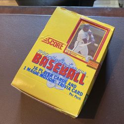 1990 Score Baseball “BO” Jackson Wax Box Partial(24) Unopened Packs, 16 Cards Per Pack