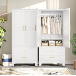 Metal Armoire Wardrobe Closet Storage Cabinet