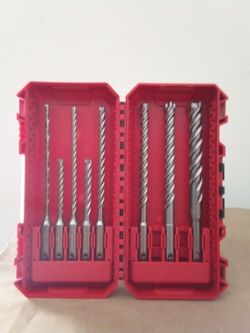Milwaukee 8PC SDS-PLUS Carbide 5/32 - 1/2in M2/2-Cutter Masonry / Concrete Bits In Case