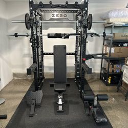 Smith Machine 400 | Adjustable Bench | 245lb Cast Iron Olympic Weights | 7ft Olympic Bar | Fitness | Gym Equipment | FREE DELIVERY/INSTALLATION 🚚 🛠️