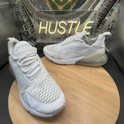 Nike Air Max 270 White Metallic Silver Size 7Y (See Description)