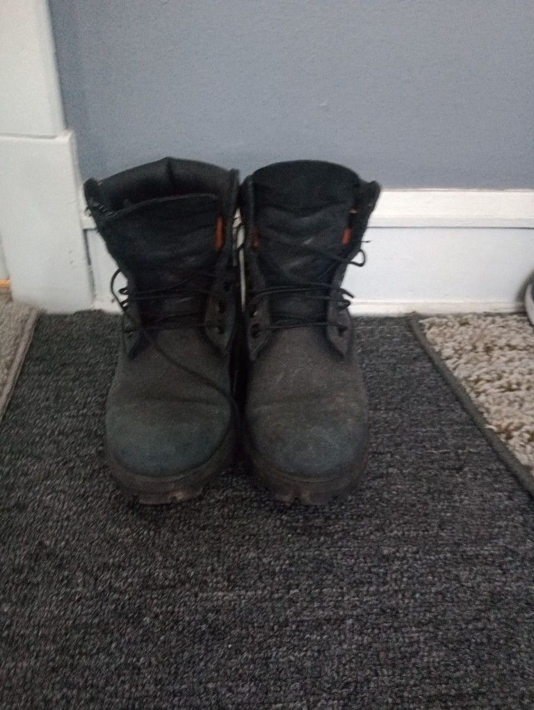 Black size 8.5 Timberland Construction boots (Must go by July 4)