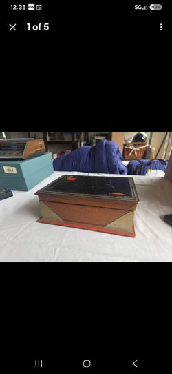 Paul Frankl Painted Art Deco Wooden Jewelry Box 1930s 30s Geometric vintage rare