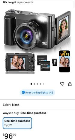 🆕 In 📦 4️⃣K Digital Camera for Photography Autofocus,Upgraded64MP WiFi Vlogging Camera for YouTube with3"180°Flip Screen,16X Zoom,Compact Travel Cam