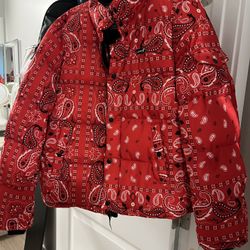 Levi’s Red Bandana Puffer Coat 