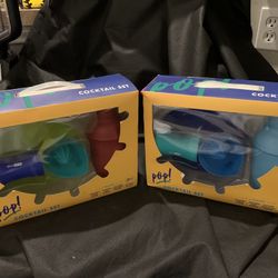 2 Pop Silicone Citrus Juicer Salt Rammer Shaker Set