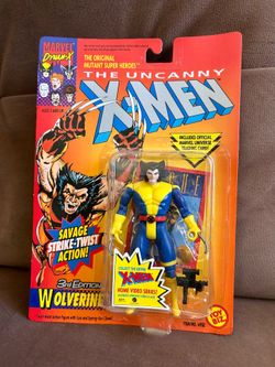 Retro 1992 Toy Biz Wolverine Action Figure, labeled as the "3rd Edition" from "The Uncanny X-Men" series action figure