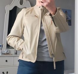 Harley-Davidson Women's Tan Leather Jacket, Size Large