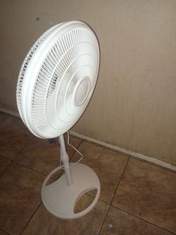 White Pedestal Standing Fan