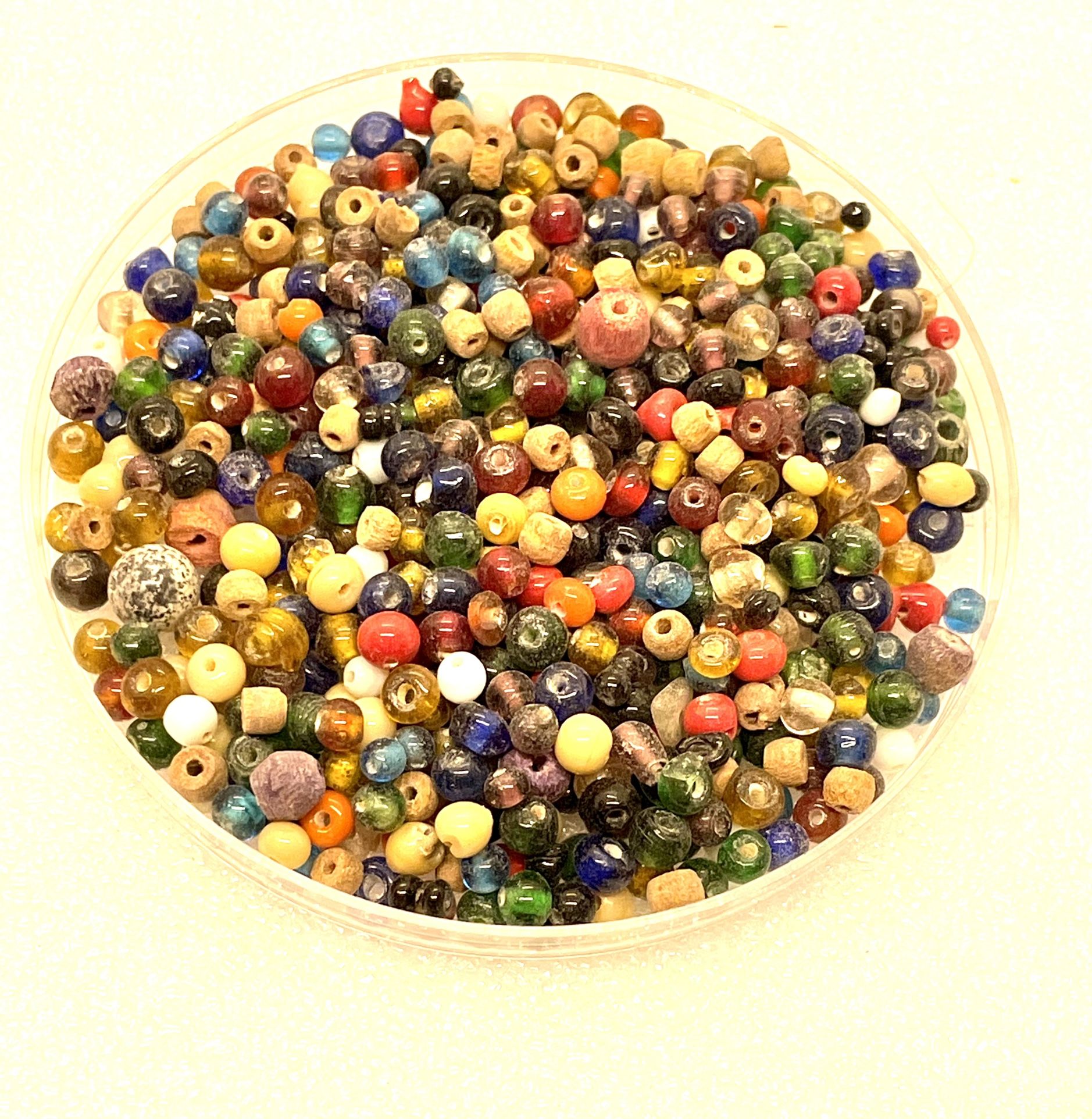 Large Lot Of Colored Glass Beads