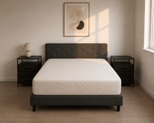 Moving sale: Queen Platform bed (without mattress)+ 2 side tables