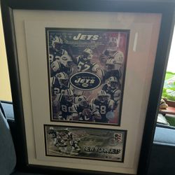 New York Jets 2003 Framed Poster With Stamp Addressed To Stadium