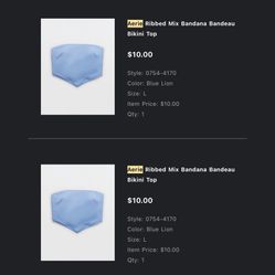 Aerie Ribbed Mix Bandana Bandeau Bikini Top