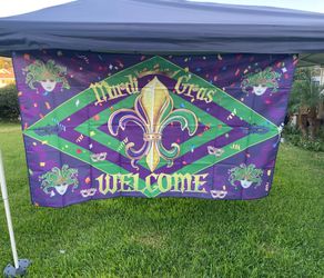 Mardi Gras Fleur De Lis Welcome Backdrop