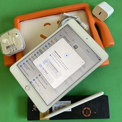 Apple iPad mini 5 (5th Generation/7.9” retina/ latest IOS 26/ 2019 Model ) 64GB with stylus pen, kids case  & Accessories