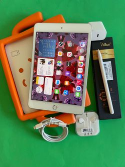 Apple iPad mini 5 (5th Generation/7.9” retina/ latest IOS 26/ 2019 Model ) 64GB with stylus pen, kids case  & Accessories