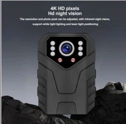 4K Police Body Camera, 1080P Body Worn Camera with Back Clip, Mini Wearable
