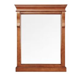 Naples 23.5 in. W x 31.88 in. H Rectangular Wood Framed Wall Bathroom Vanity Mirror in Warm Cinnamon=Pal-208