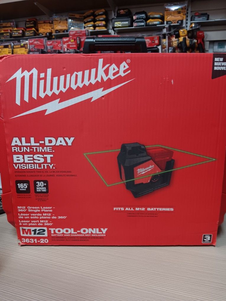 Milwaukee New Green Laser 360 Single Plane M12