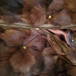 BRAND NEW FOX/FUR JACKET HOODIE 