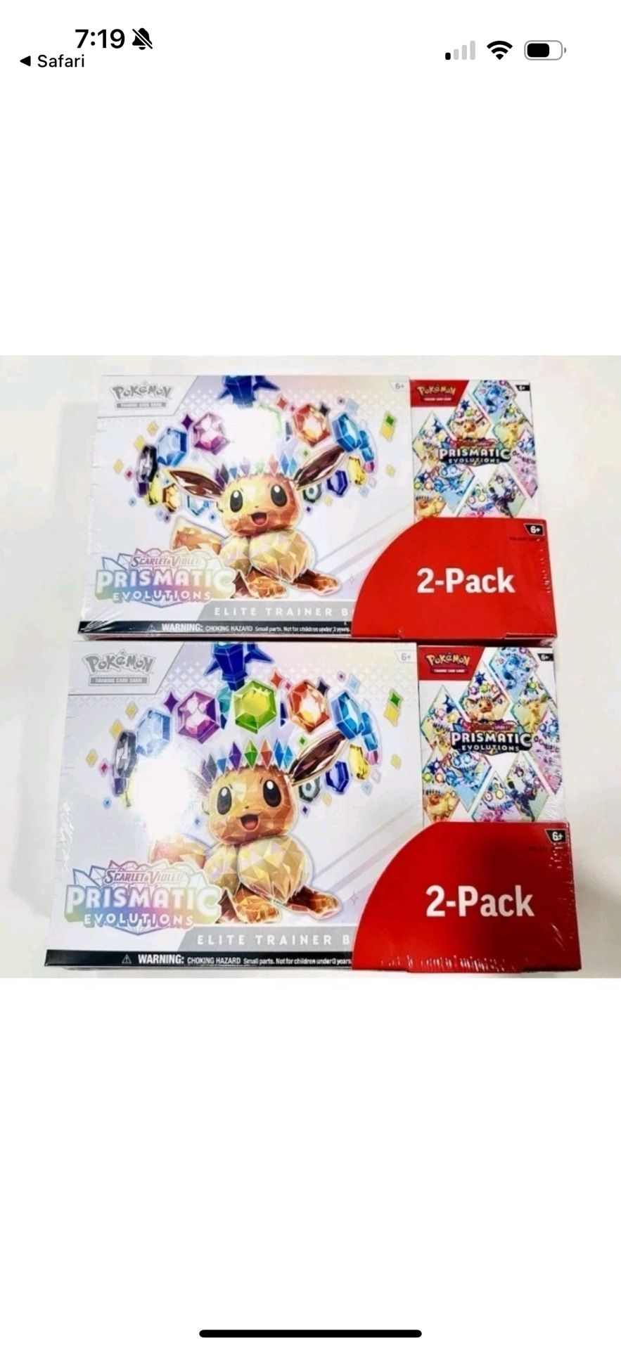 Prismatic Evolutions Costco 2 Pack Bundle