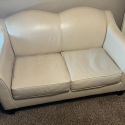 White Leather Love Seat