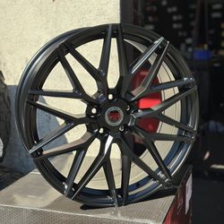 RR18 Satin Black 20x8.5 5x114.3 +35 Rims Tires Package Finance Available 