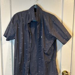 Men’s Short Sleeve Shark Shirt – Size L, Summer Vibes