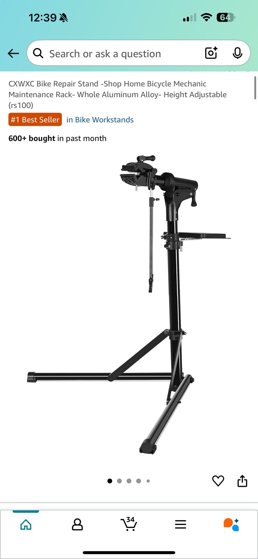 Adjustable Heavy-Duty Bike Repair Stand for Home or Shop Use”