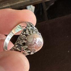 Crazy Lace Agate Vintage Ring 