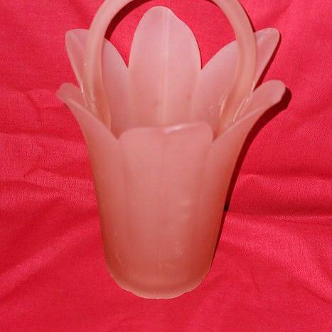 Pink Flower Vase Foged Glass
