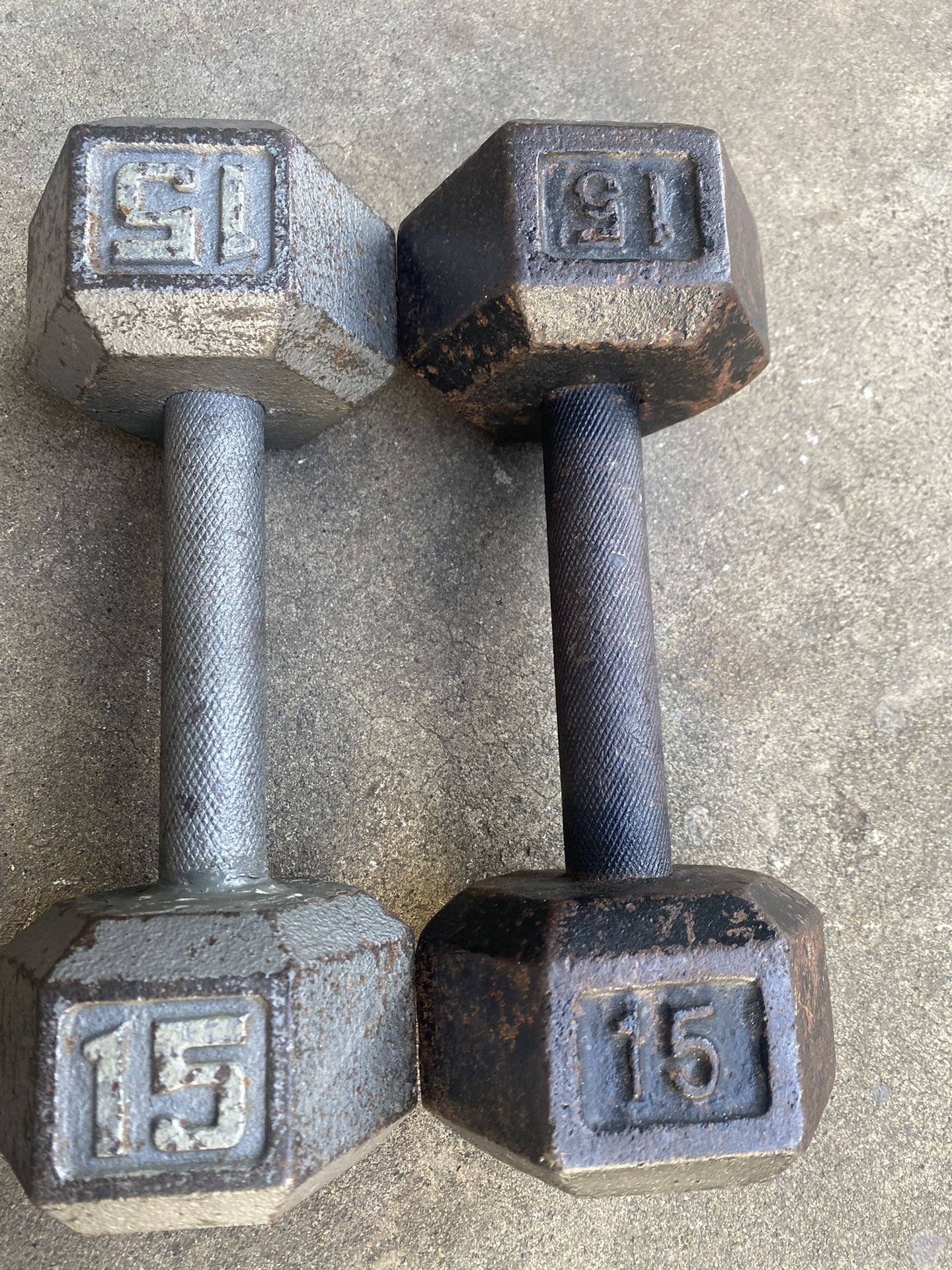 Pair Of 15 LB Dumbbells