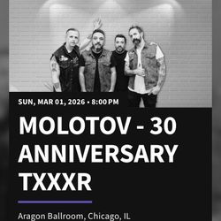 Molotov Aniversario 30. 2 Boletos Por $150