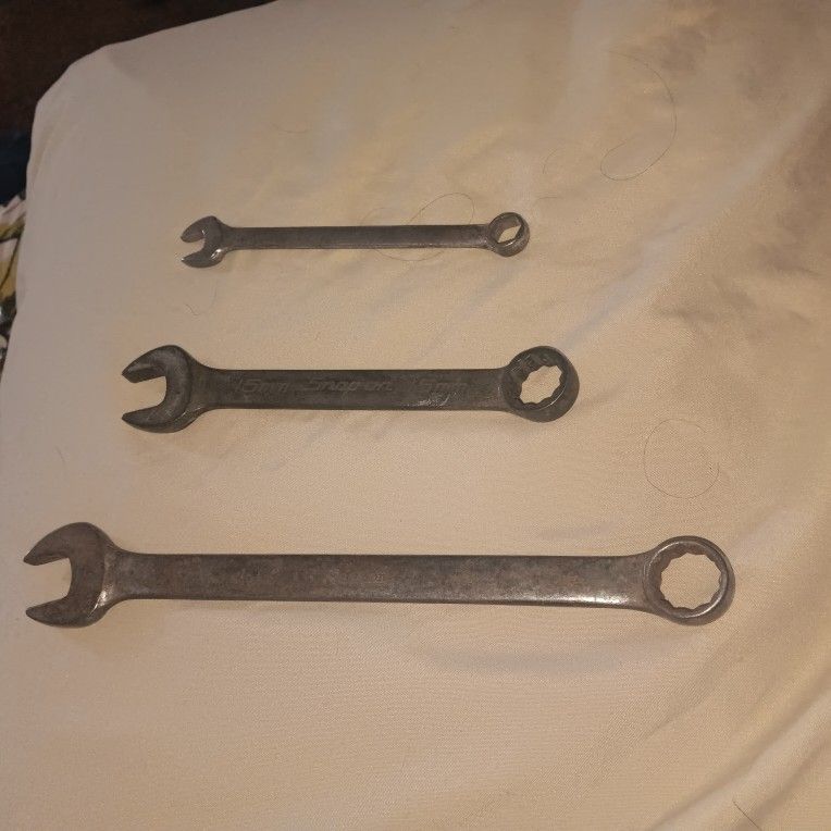 3 Vintages Snap-On Wrench Hand Wrenches USA